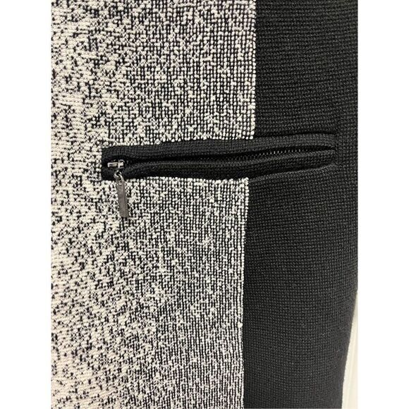 Chico’s Black & Gray Marked Knit Long Line Zio Up Cardigan Jacket sz 3 or XL - Picture 4 of 8
